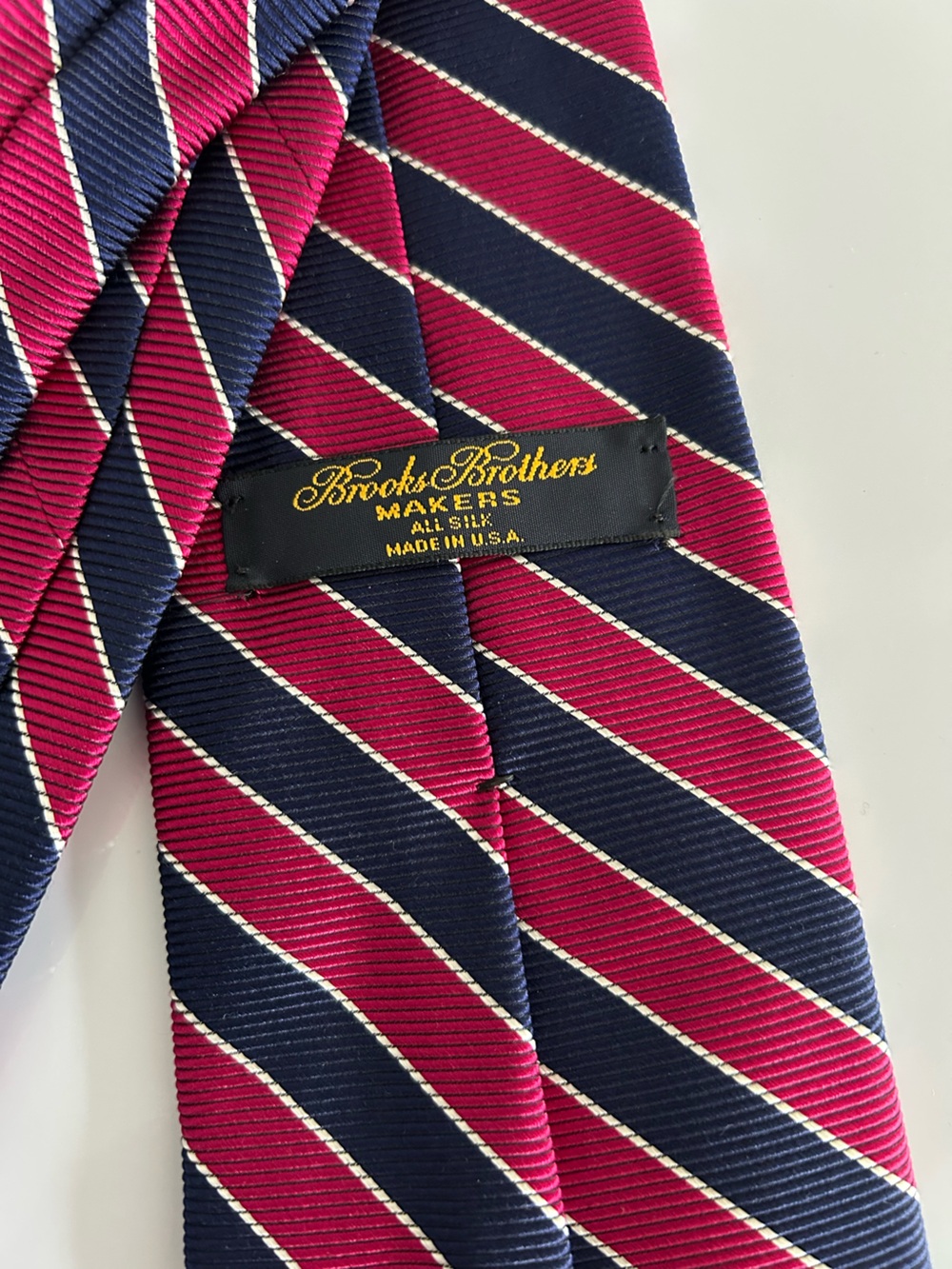 Brooks Brothers Makers Silk Made in USA Striped Tie - Picture 2 of 3